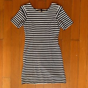 FRENCH CONNECTION Black White Striped Mini Dress
